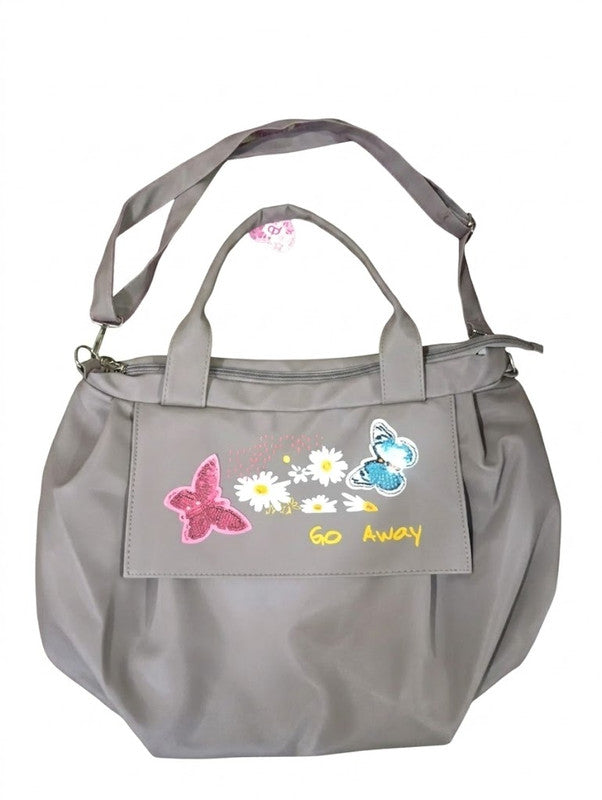 Buddy Cares Women Floral & Butterfly Embroidered Shoulder Bag | Adjustable Crossbody Strap – Brown – view 5 – Buddy Cares