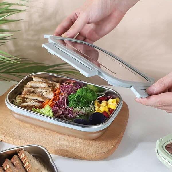 Recto Lock Steel Lunch Box (Combo of small 180ml and big 950ml) Hayagreeva Enterprises