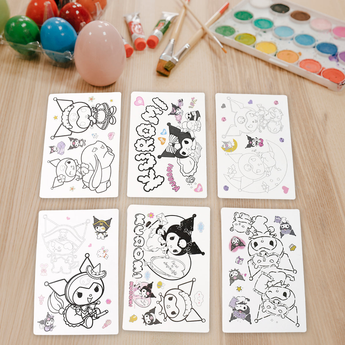 Coloring Book For Kids 6 Sheets With 6 Colorful Markers (1 Set)