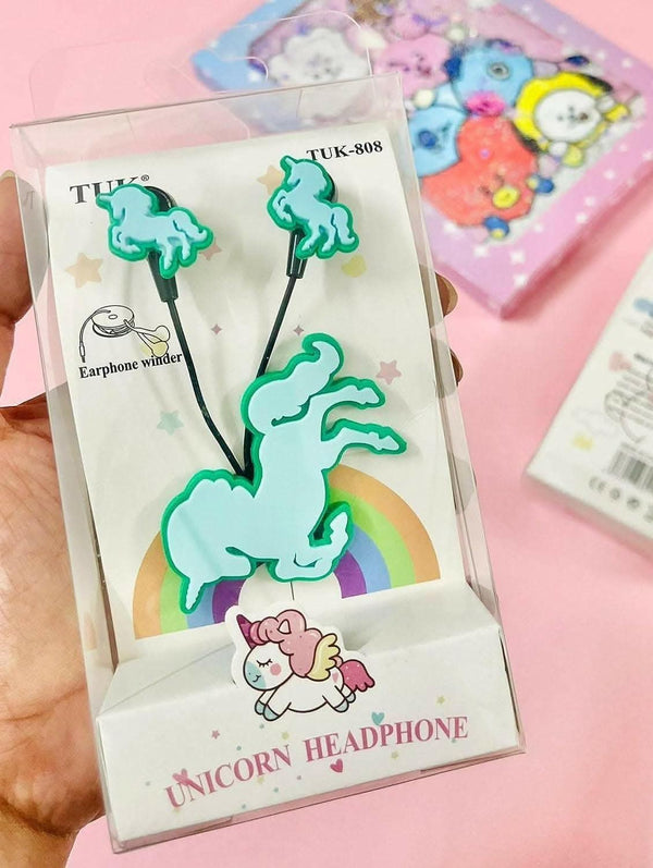 Unicorn Theme Earphones (Multi Colour) - HalfPe