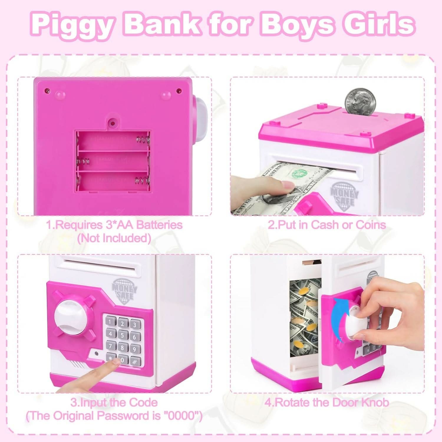 New Generation Savings Bank3 for kids(pink & white) Hayagreeva Enterprises