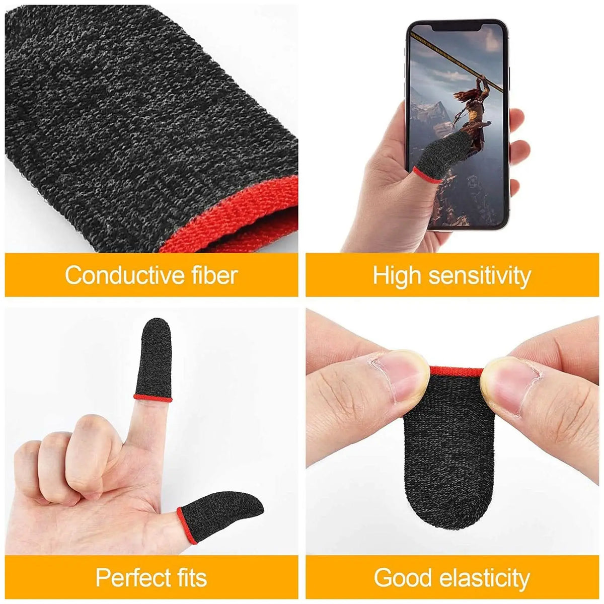 Thumb Finger Sleeve For Mobile Game like Pubg, COD, FreeFire (1 Pair) HP DD