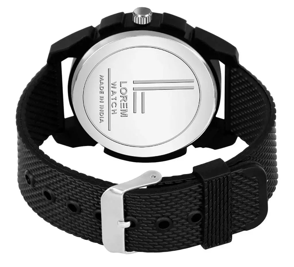LOREM Black Professional Look Analog Watch For Men LR61 LOREM