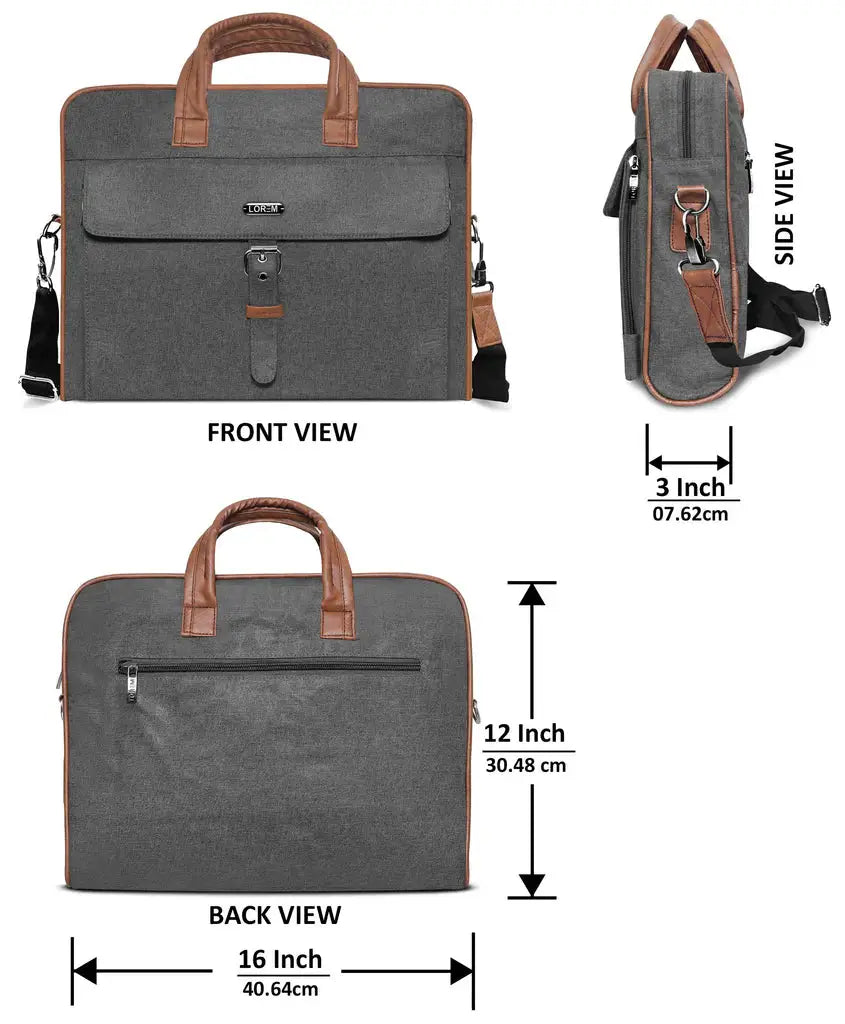 LOREM Grey Color Linen 10L Messenger Bag (BG58) LOREM