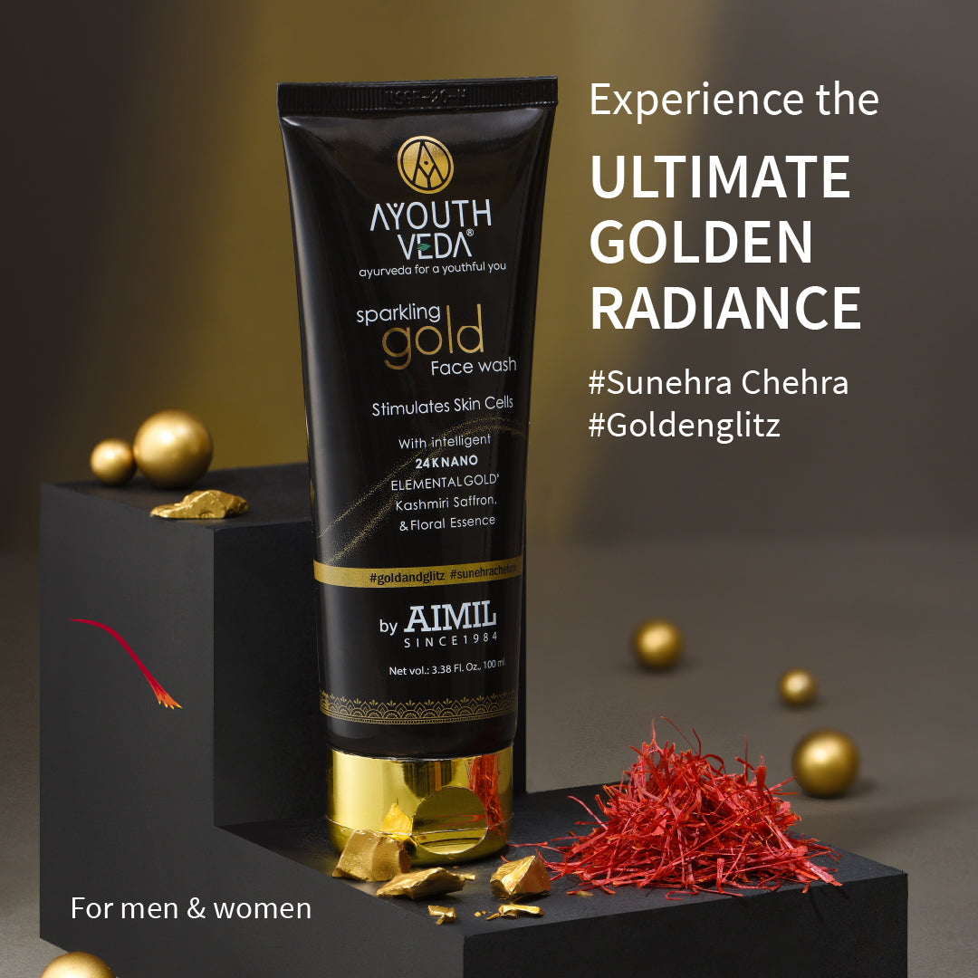 Ayouthveda Sparking Gold Face Wash Pack of 2 (100 ml) Aimil Ayouthveda