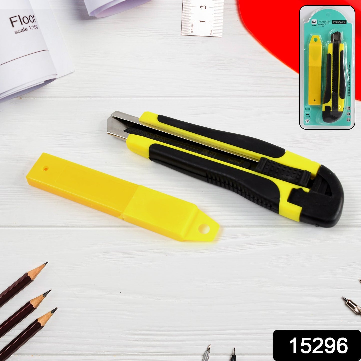 Cutter Knife Set With 1 Replacement Blades Cutter Knife Advanced Tool (1 Pc) HP DD