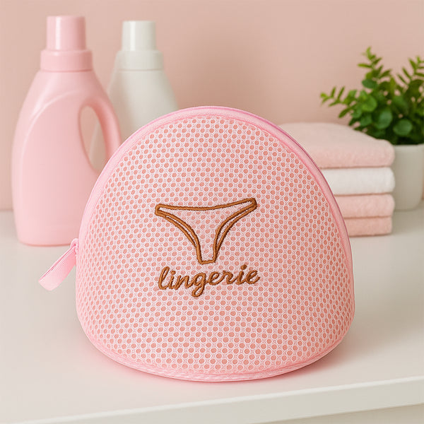 Lingerie Wash Bag Dome-shaped Protective Mesh Laundry Pouch With Zip Closure (1 Pc)