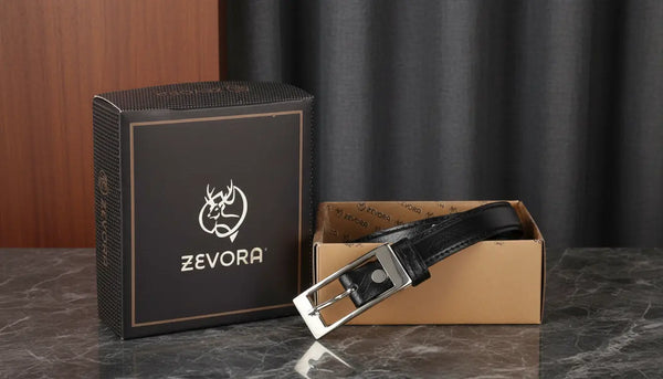 ZEVORA Girls Formal Black Texas Leatherite Belt AVENUE OVERSEAS