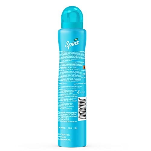SpinZ Blue Bounce Perfumed Aerosol Deo For Women, With Fresh Tuberose Fragrance For Long Lasting Freshness And 24 Hours Protection From Odour Causing Bacteria, 200Ml HP Xpress