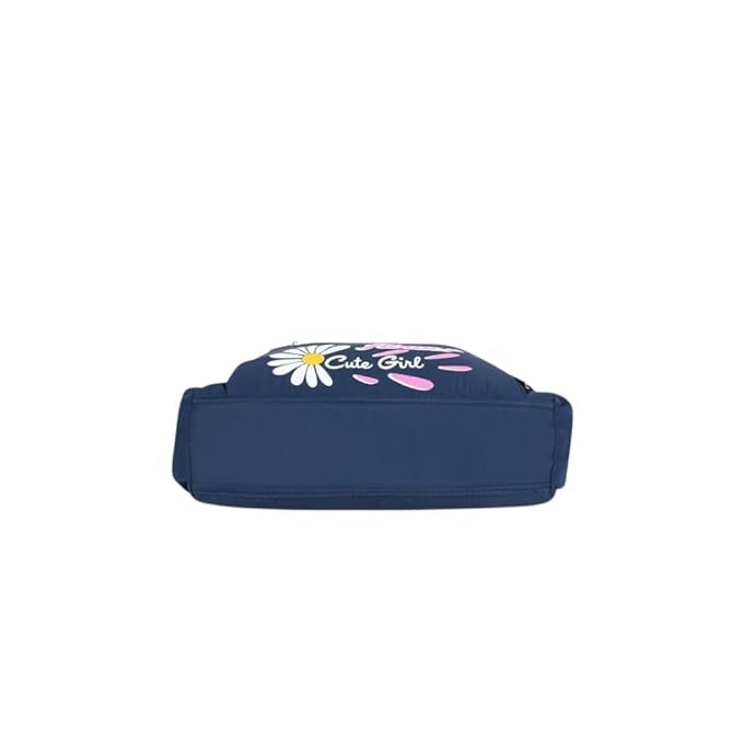 Buddy Cares Women's Tote Bag – Stylish Shopping & Shoulder Bag with Flower "Cute Girl" Print – Detail View