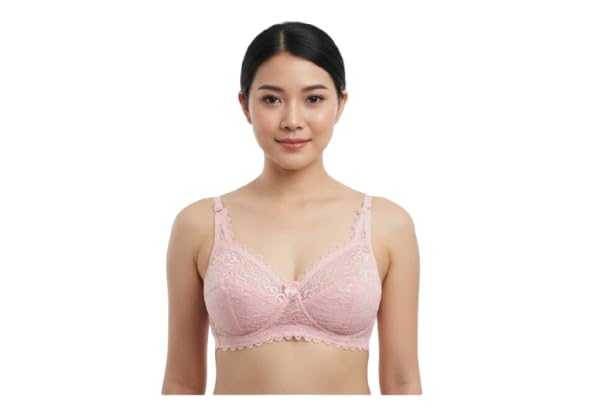 Premium Women's Lace Net Bra with Elegant Non-Padded Full Coverage Lingerie with Scalloped Trim - Pack of 2 (Multicolor)