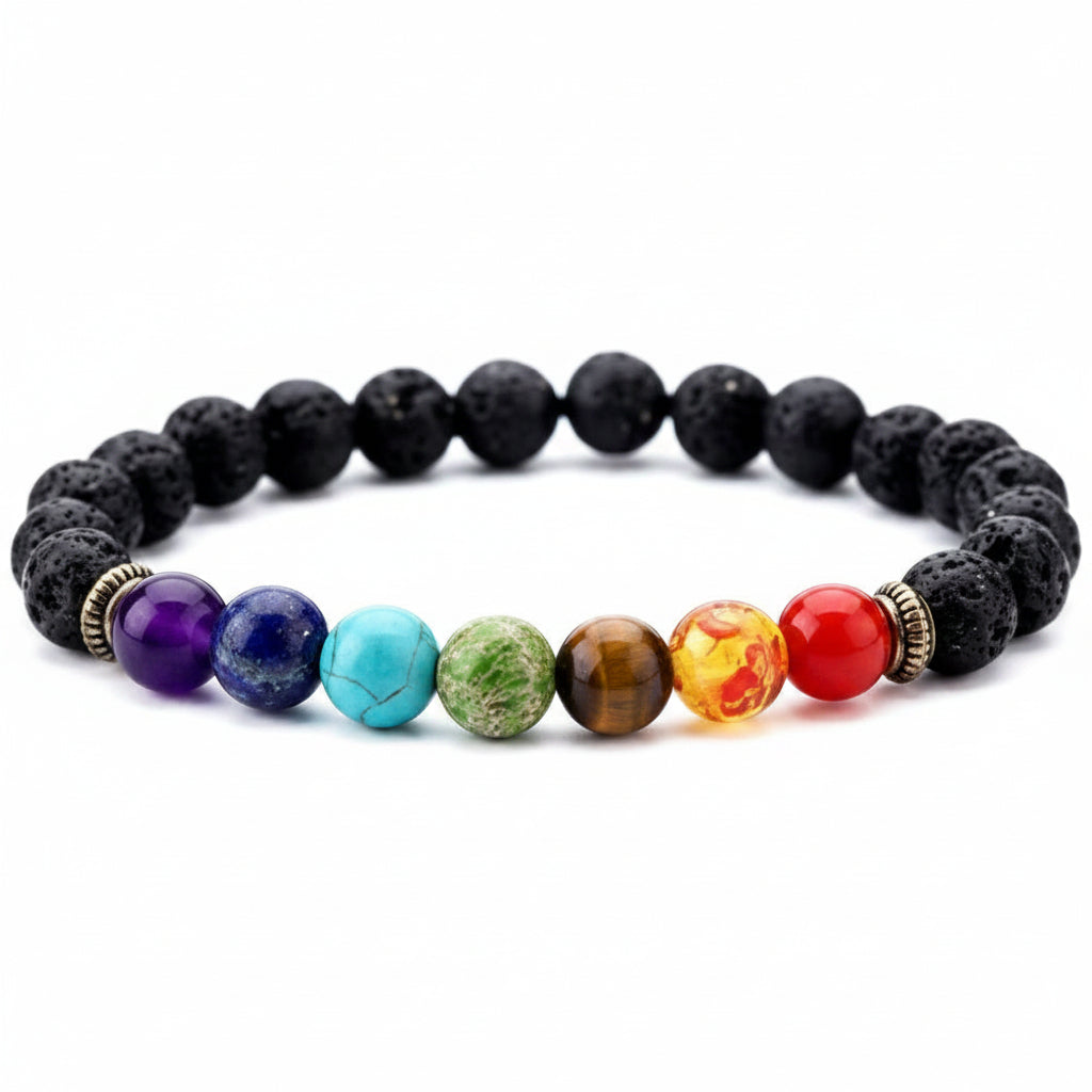 7 Chakra Bracelet – Natural Healing Stone Beaded Bracelet for Balancing Mind, Body & Spirit
