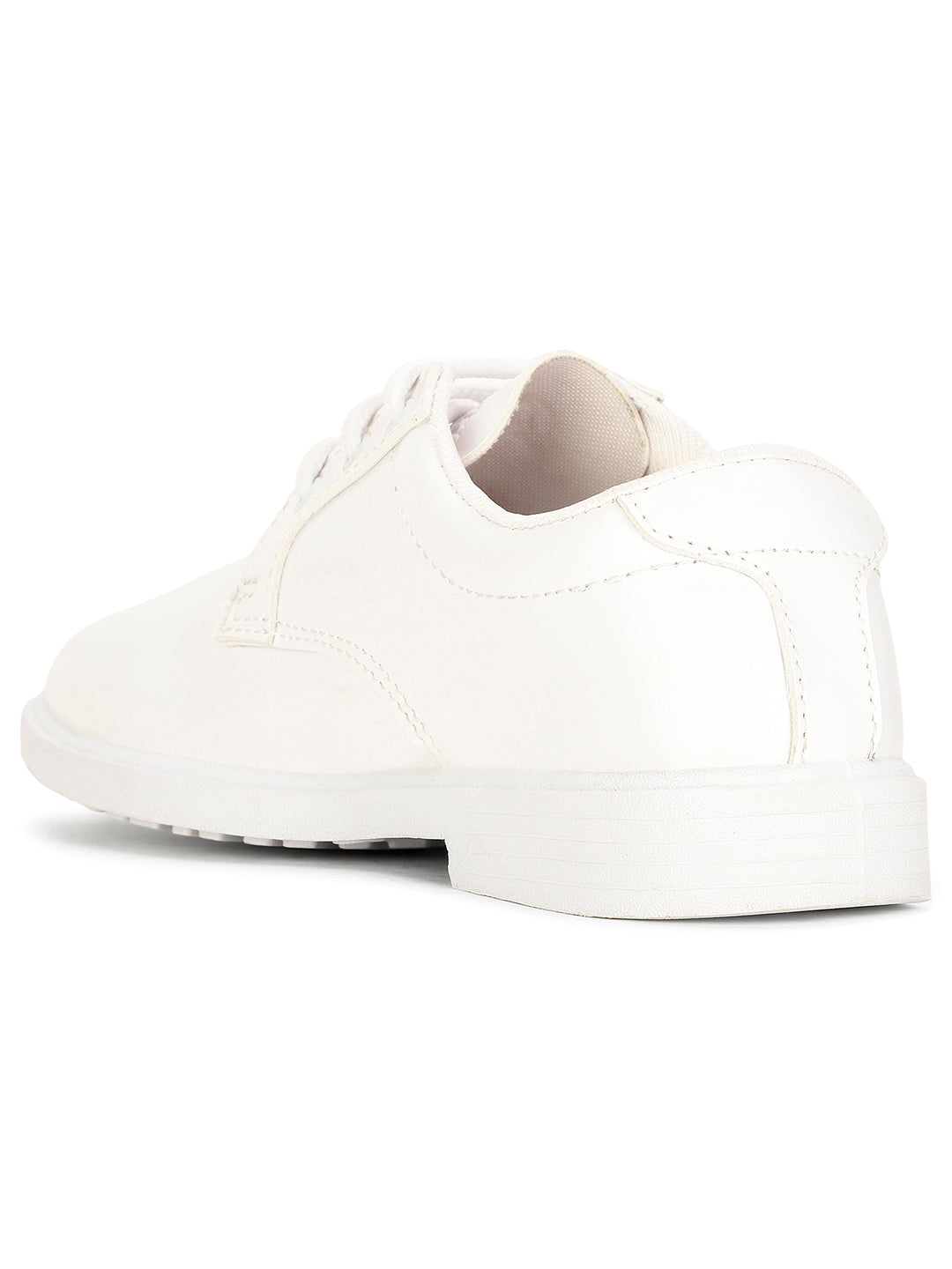 Bata Boy's White Lace-up Derby School Shoes - White