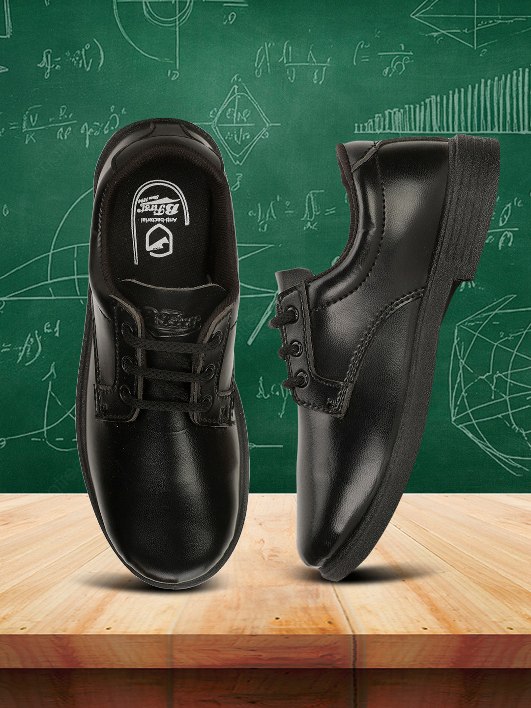 Bata Boy's Black Lace-up Derby School Shoes - Black