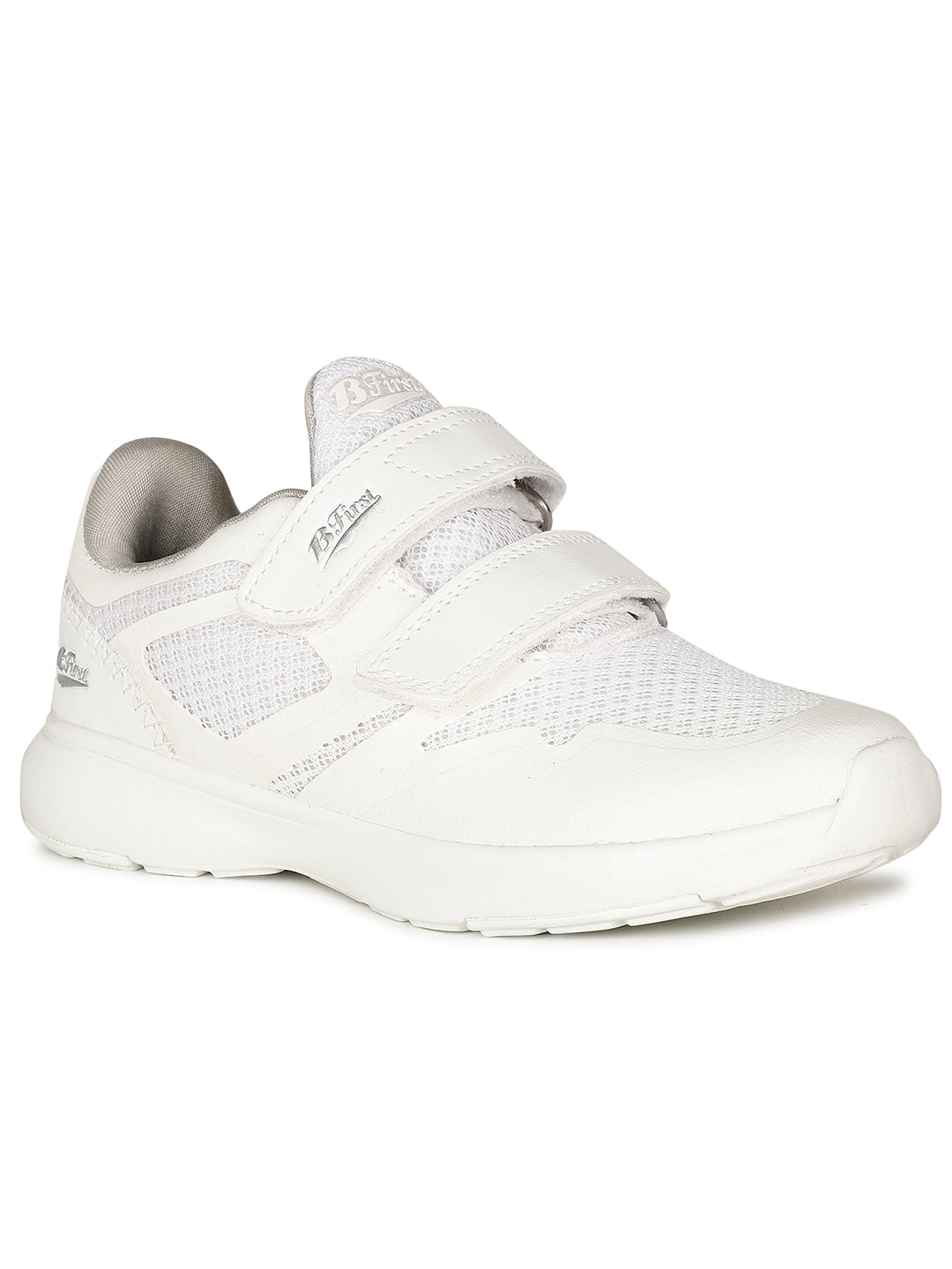 Bata Kids Unisex White Velcro Strap Oxford School Shoes - White - View 1
