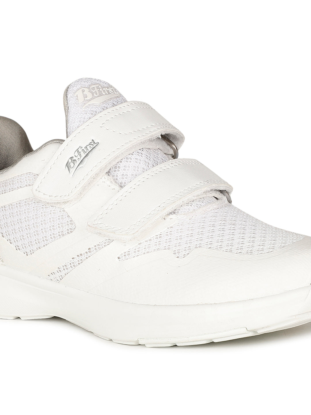 Bata Kids Unisex White Velcro Strap Oxford School Shoes - White - View 5