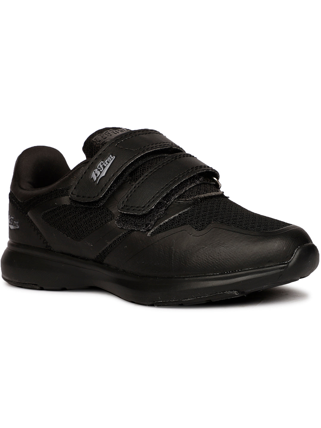 Bata Kids Unisex Black Velcro Strap Oxford School Shoes - Black - View 1