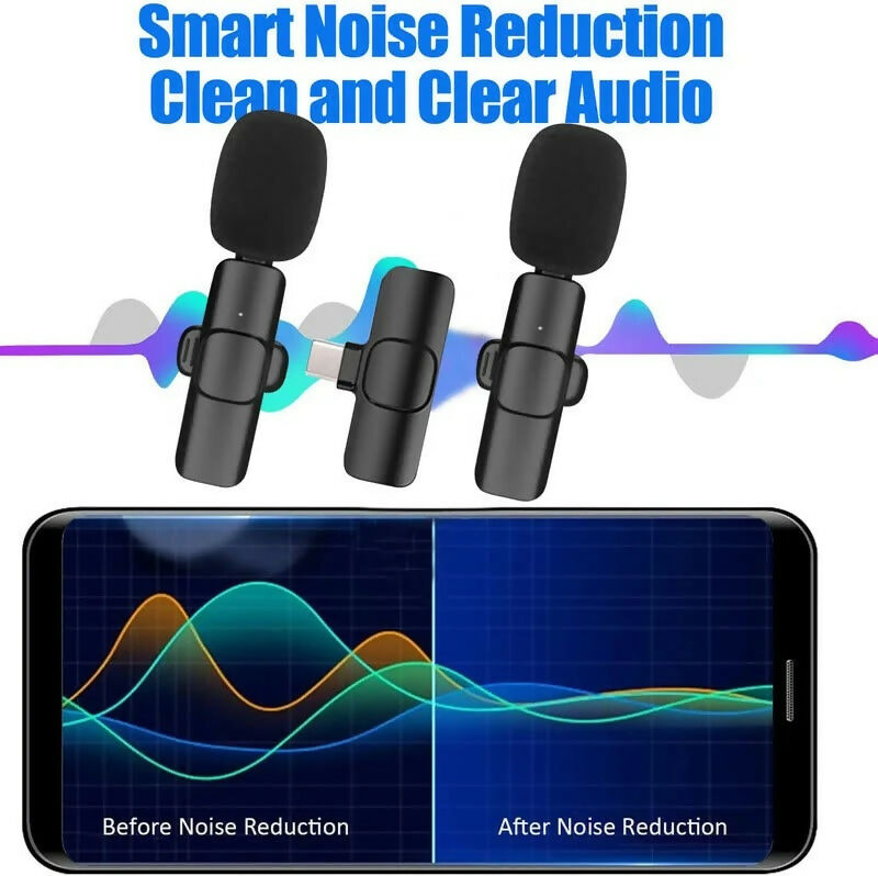 K9 Dual Wireless Lavalier Microphone with Type-C Receiver for Mobile, Vlogging & Online Meetings JPS PRODUCTS (ACHSA)