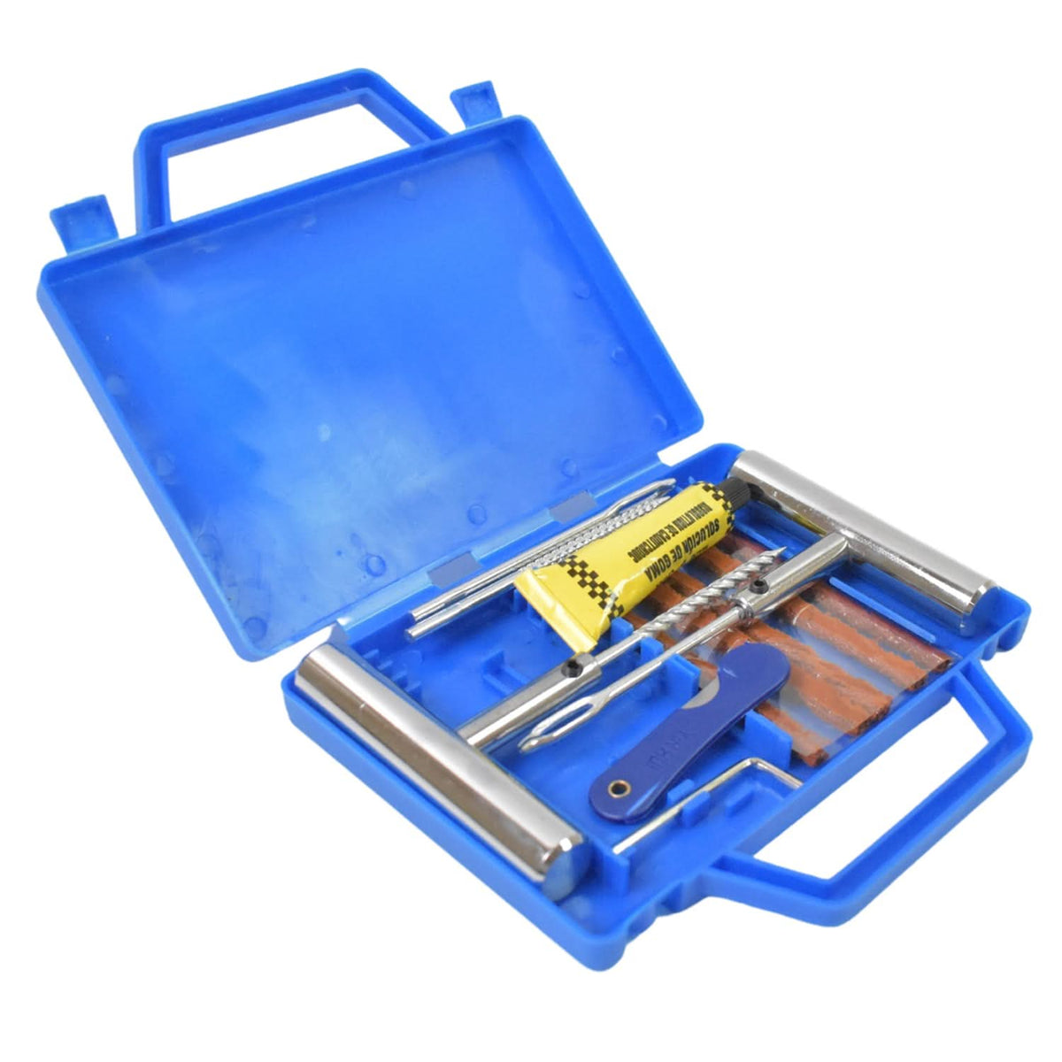 Portable Tire Repair Kit Tyre Repairing Tool Set With Box (13 Pcs Set) HP DD