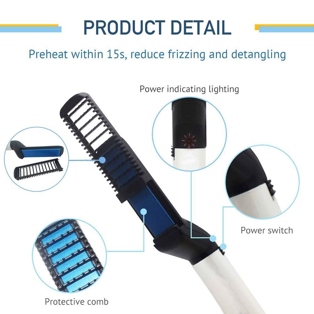 Mens Beard And Hair Curling Straightener (Modelling Comb) HP DD