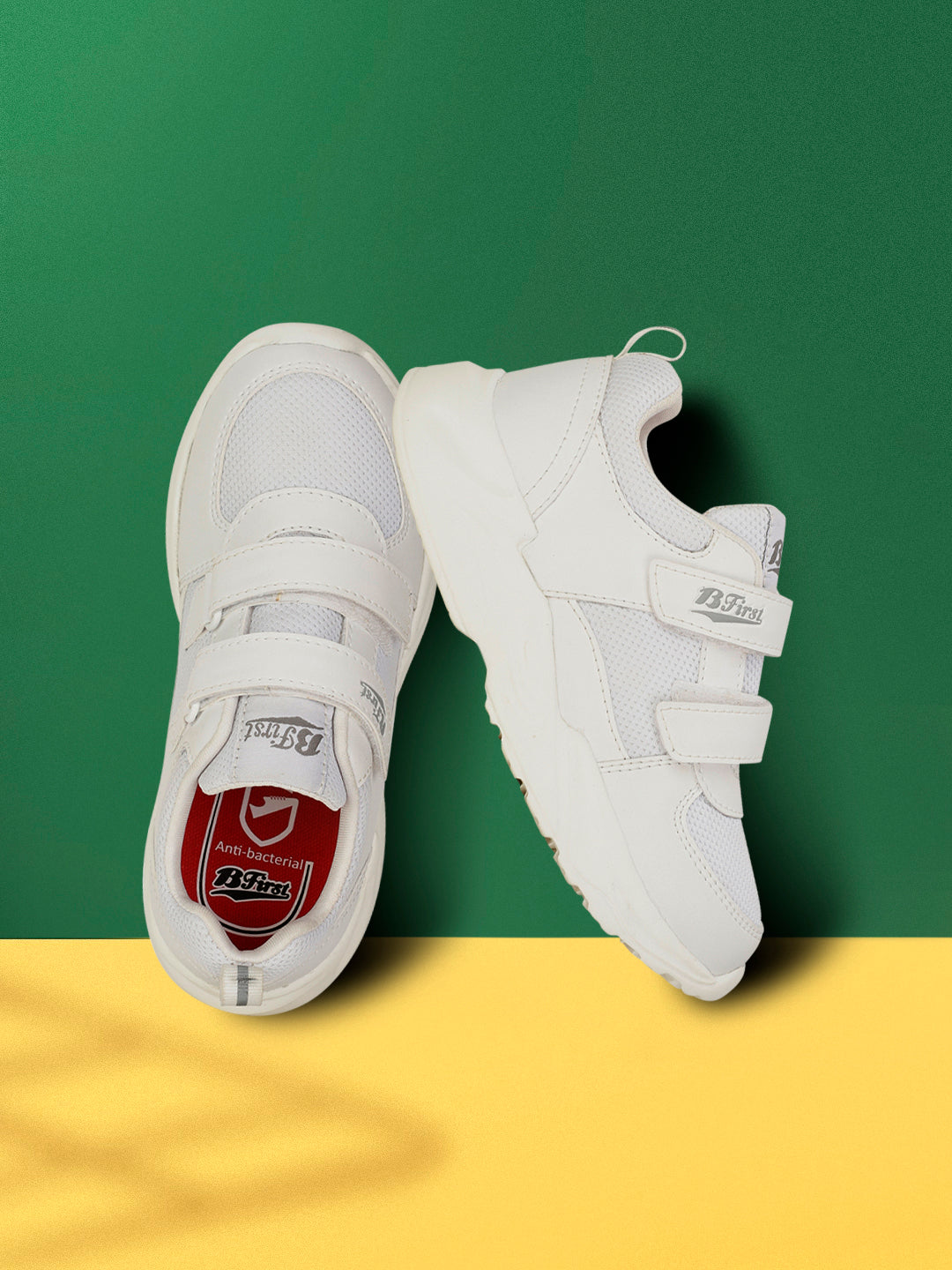 Bata Kids' Unisex White Velcro School Shoes - White