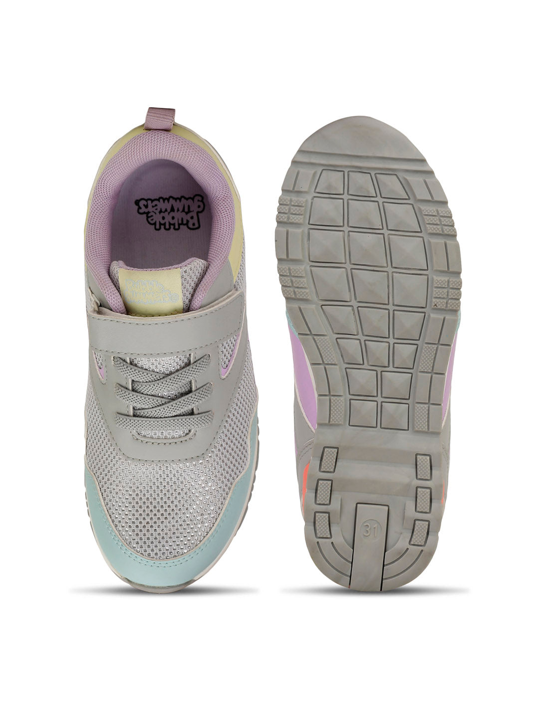 Bubblegummers Girl's Silver Casual Velcro Strap Shoes - Silver - View 4