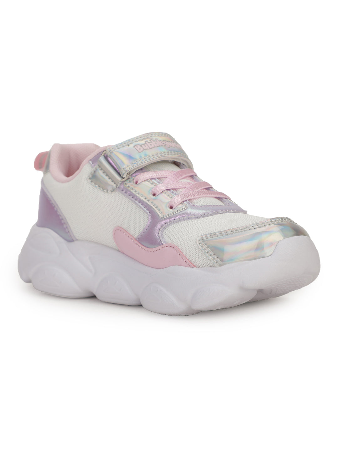 Bubblegummers Girl's White Casual Velcro Strap Shoes - White - View 1