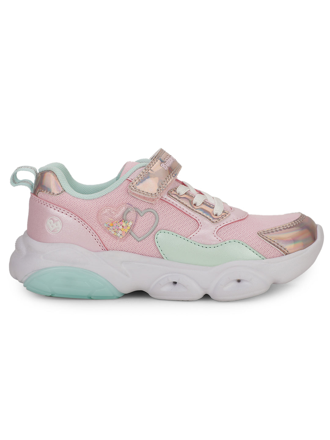 Bubblegummers Girl's Pink Casual Velcro Strap Shoes - Pink - View 2