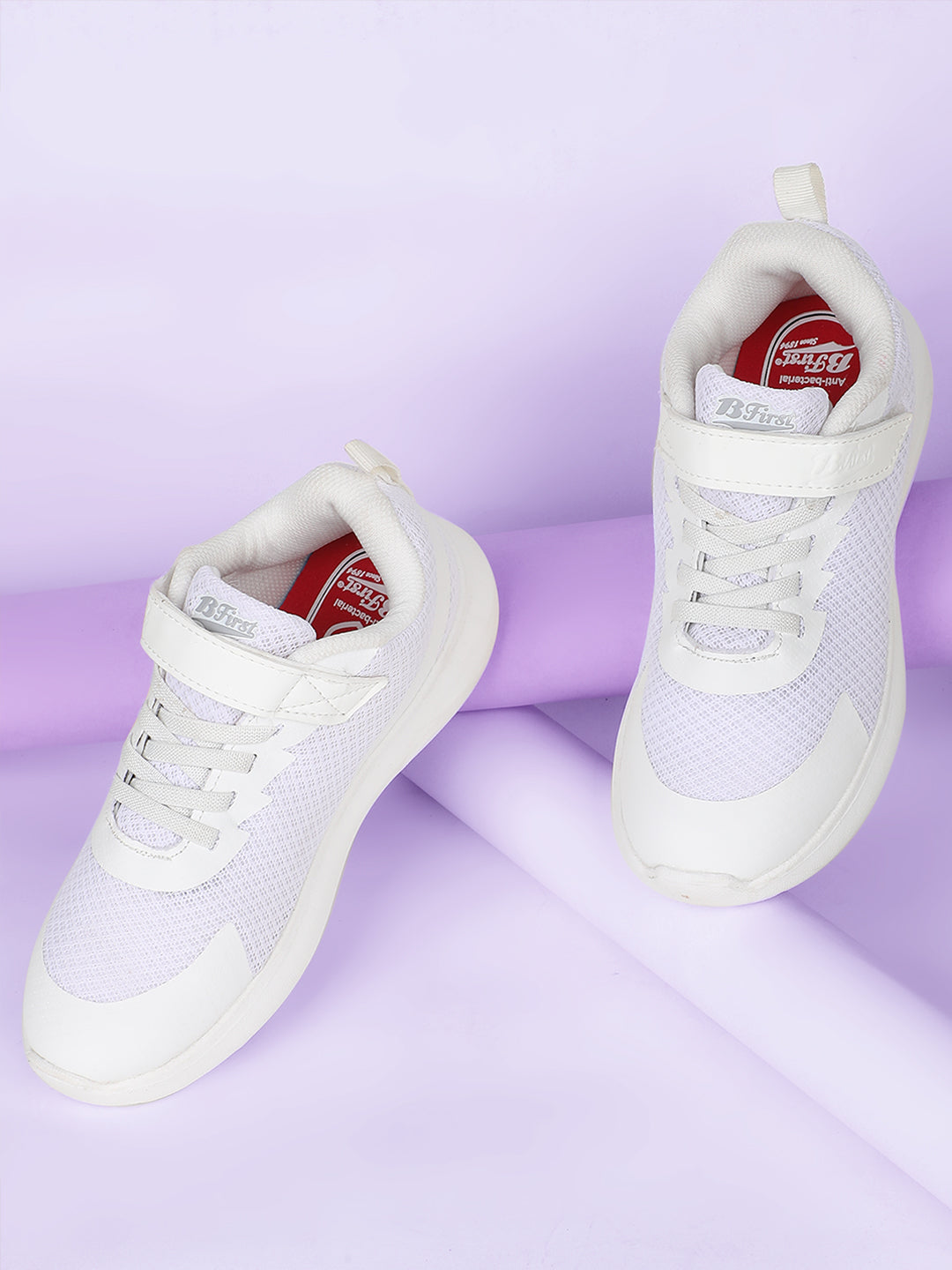 Bata Kids Unisex White Velcro Strap School Shoes - White - View 6