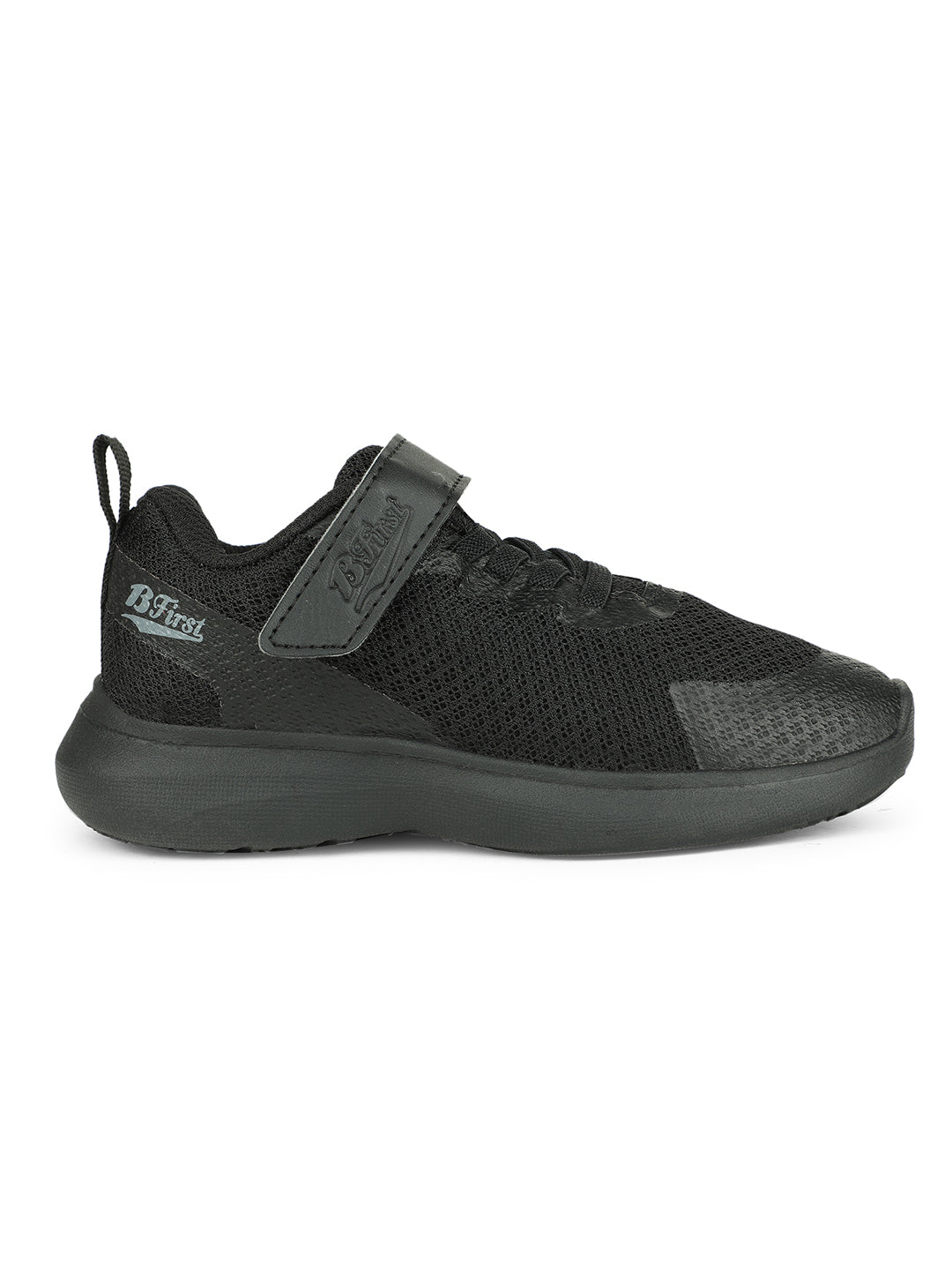 Bata Kids Unisex Black Velcro Strap School Shoes - Black - View 2