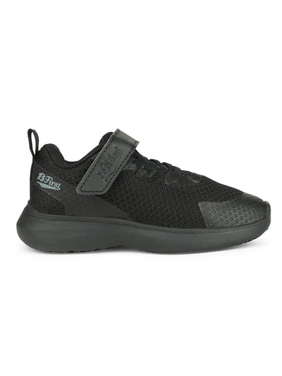 Bata Kids Unisex Black Velcro Strap School Shoes - Black - View 2