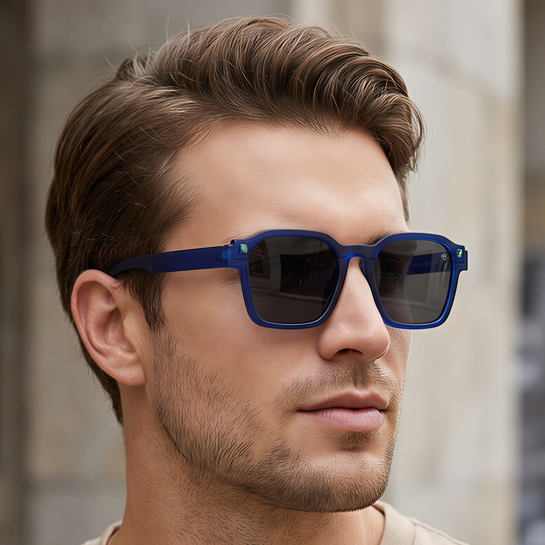 Eyejack Blue Square Sunglasses for Men and Women - Style 1045 - view 1