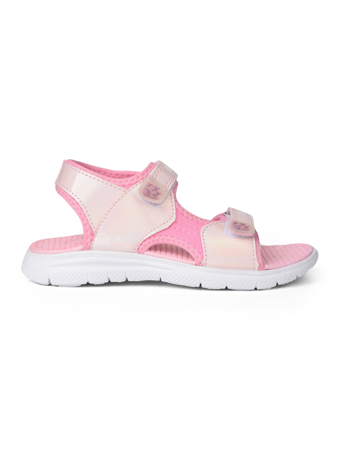 Bubblegummers Girl's Pink Velcro Strap Sporty Sandal - Pink - View 2