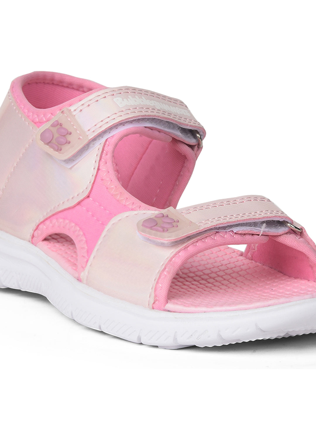 Bubblegummers Girl's Pink Velcro Strap Sporty Sandal - Pink - View 5