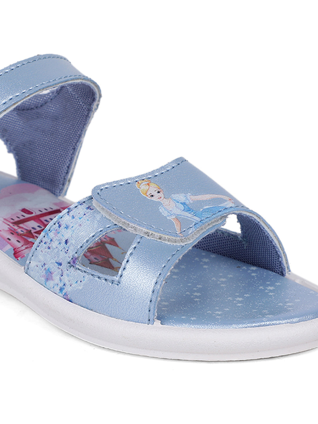 Bubblegummers Girl's Light Blue Flat Sandal With Buckle Closure - Light Blue - View 5
