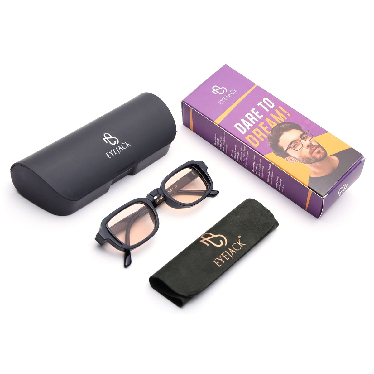Deuk Shine Black Rectangle Sunglasses for Men and Women - view 8