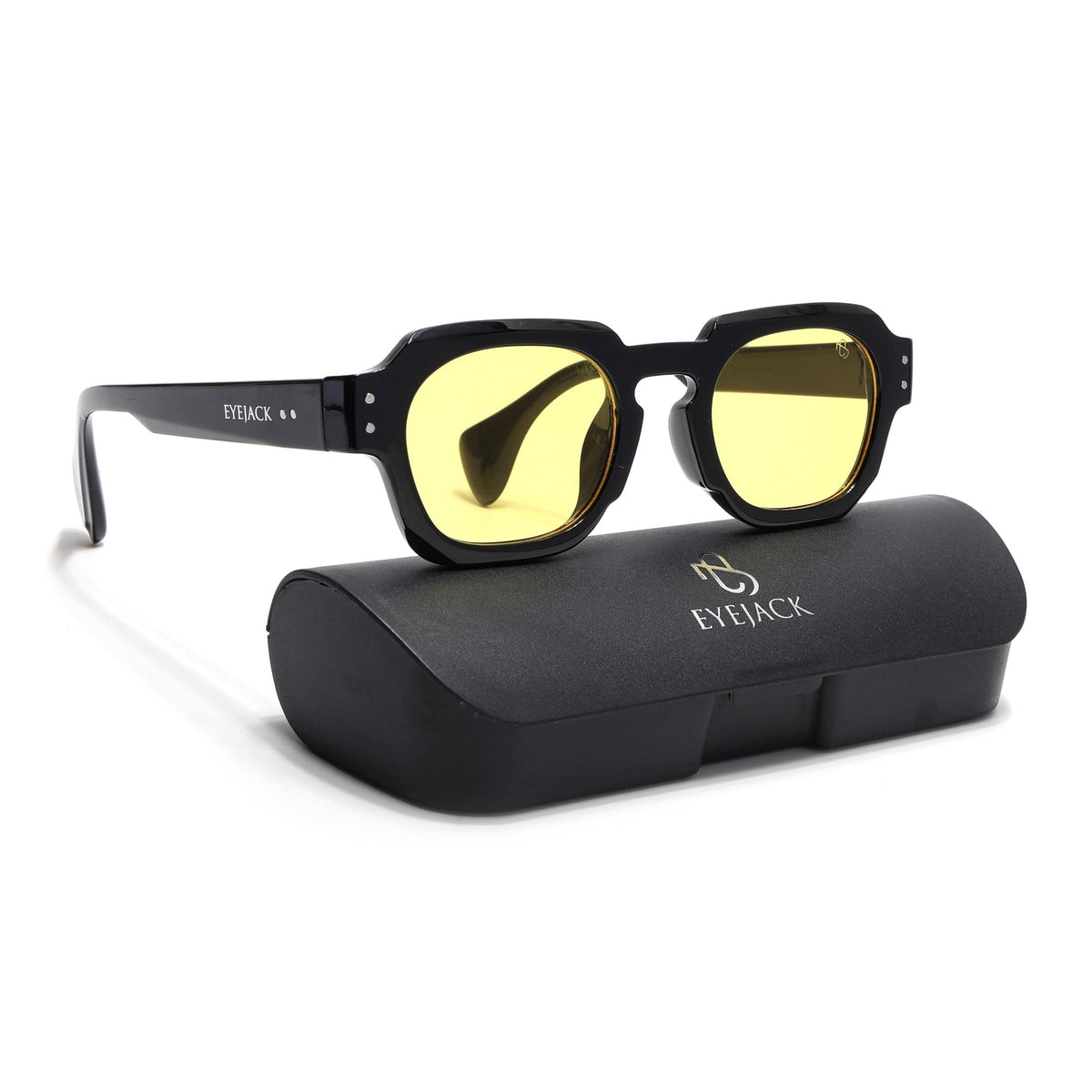 Milan Black Round Sunglasses for Men and Women - Style L991 - view 8