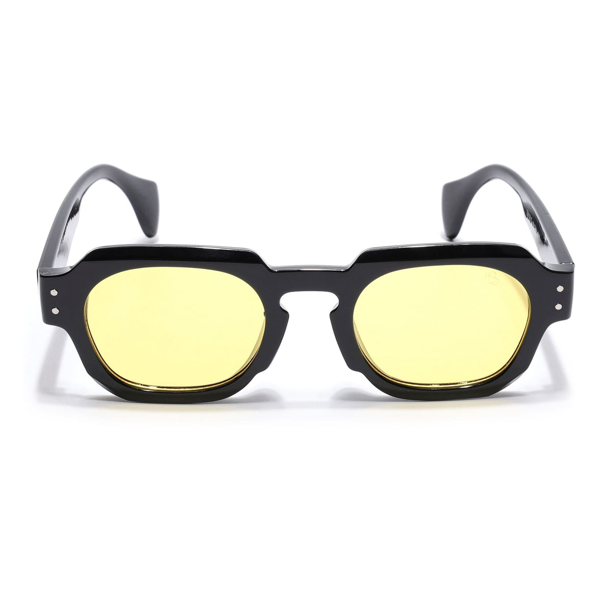 Milan Black Round Sunglasses for Men and Women - Style L991 - view 2
