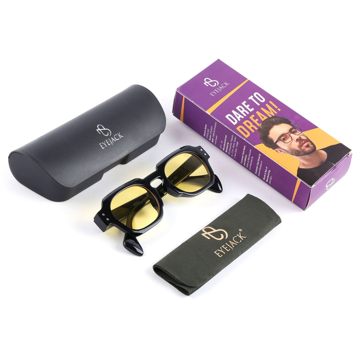 Milan Black Round Sunglasses for Men and Women - Style L991 - detail view