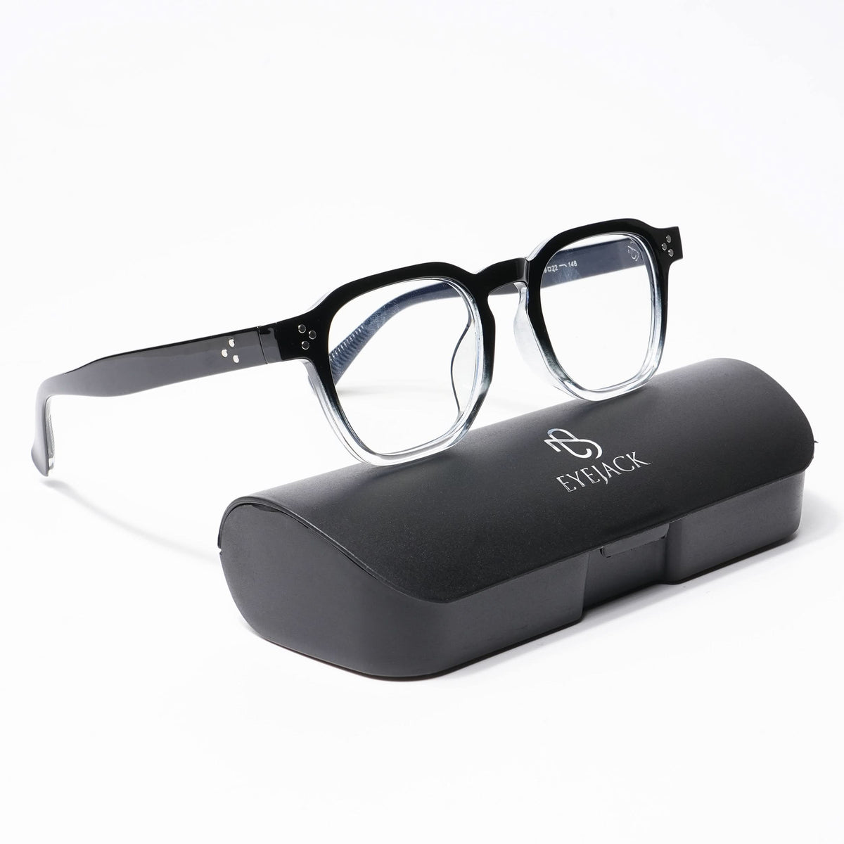Eyejack Black & Transparent Square Eyeglasses for Men and Women - view 5