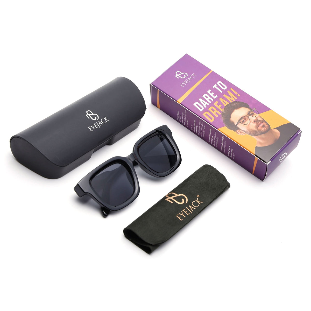 Cubix Shine Black Square Sunglasses for Men and Women - view 8