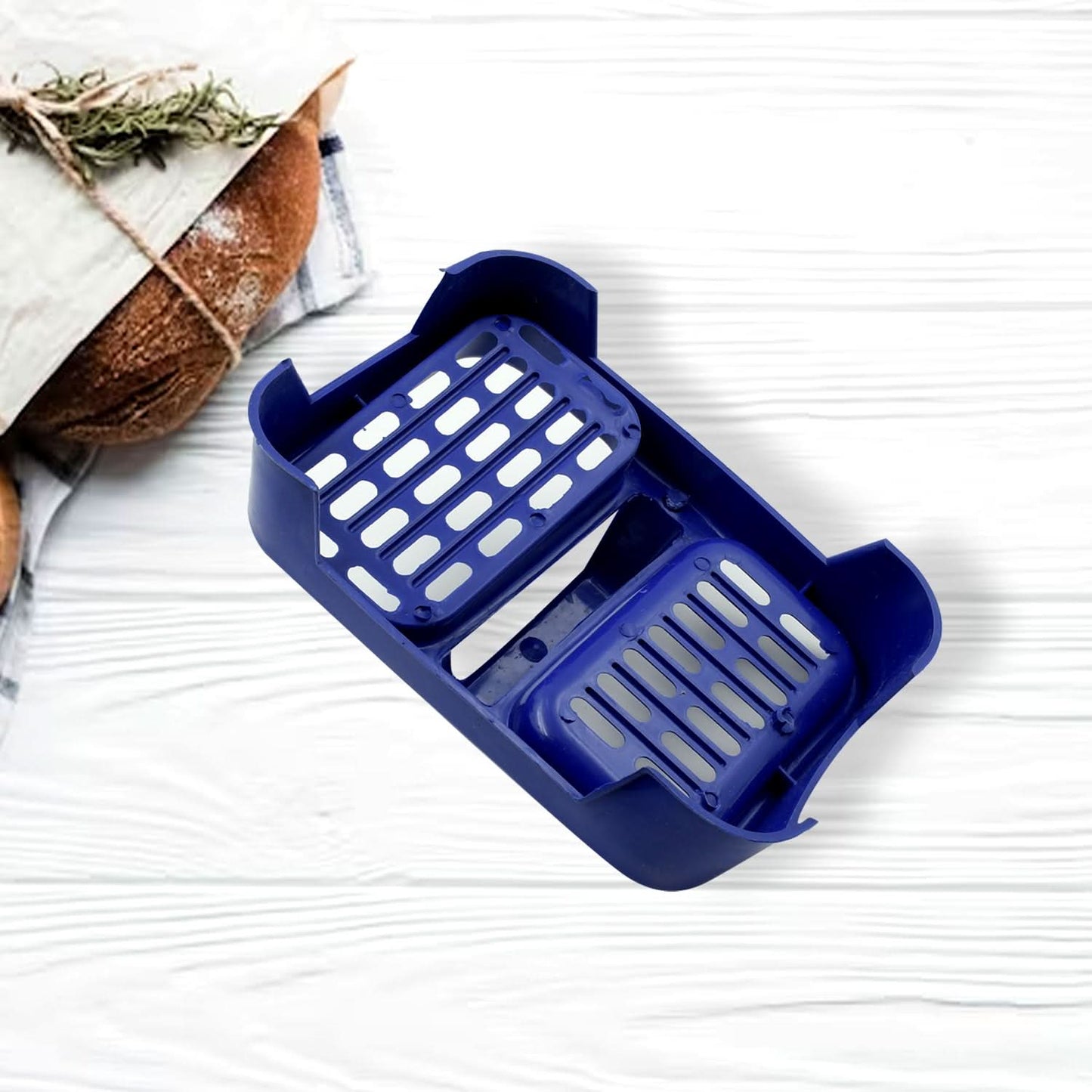 2-in-1 Plastic Soap Dish with Dual Section Soap Holder for Bathroom & Kitchen Sink (1 Pc, Multicolor)