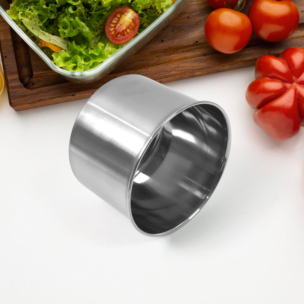 Multipurpose Stainless Steel Airtight Containers With See Through Lid (2 Pc / 500 Ml)