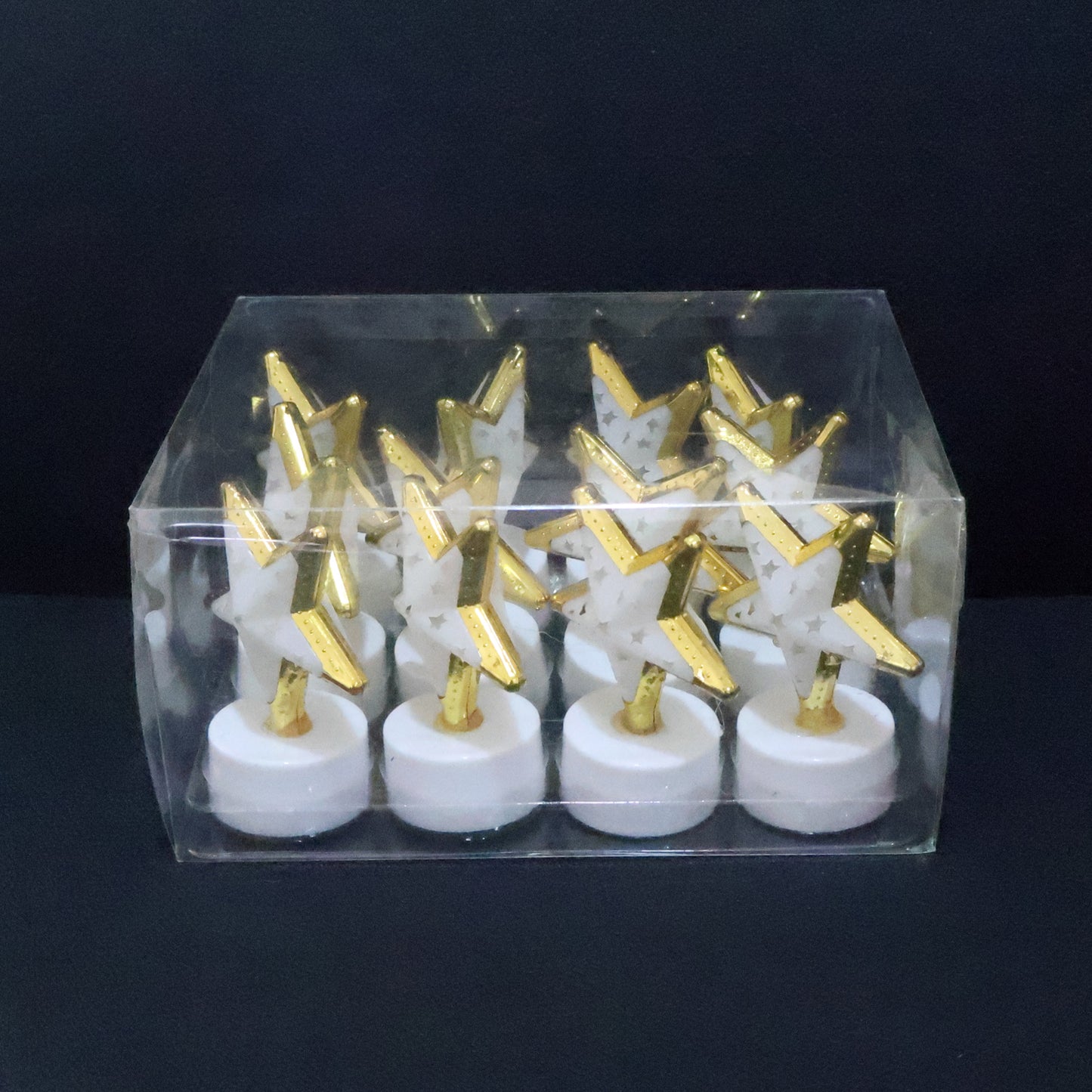 Decorative Star Shaped Flameless LED Candles with Flickering Light for Home Décor (12 Pc)