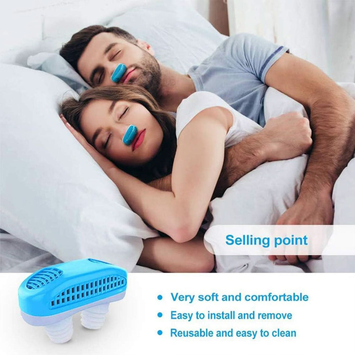 2 In 1 Anti Snoring And Air Purifier Nose Clip Anti Snoring Device (1 Pc With Plastic Case) HP DD