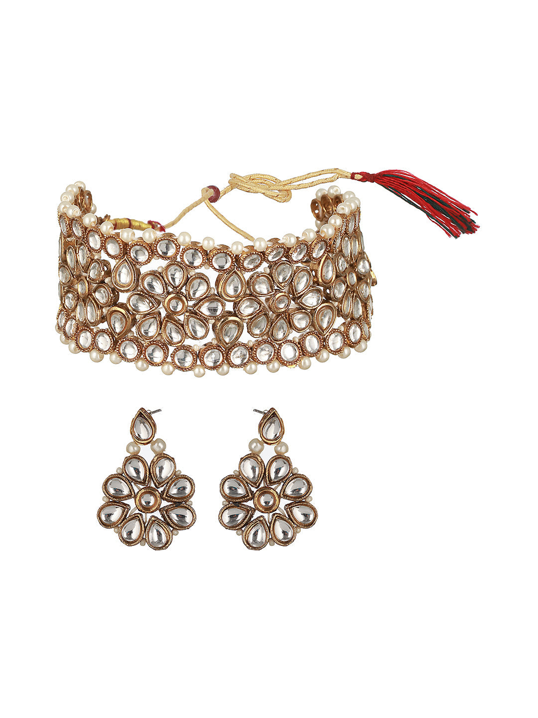 Gold-Plated Kundan-Studded Jewellery Set