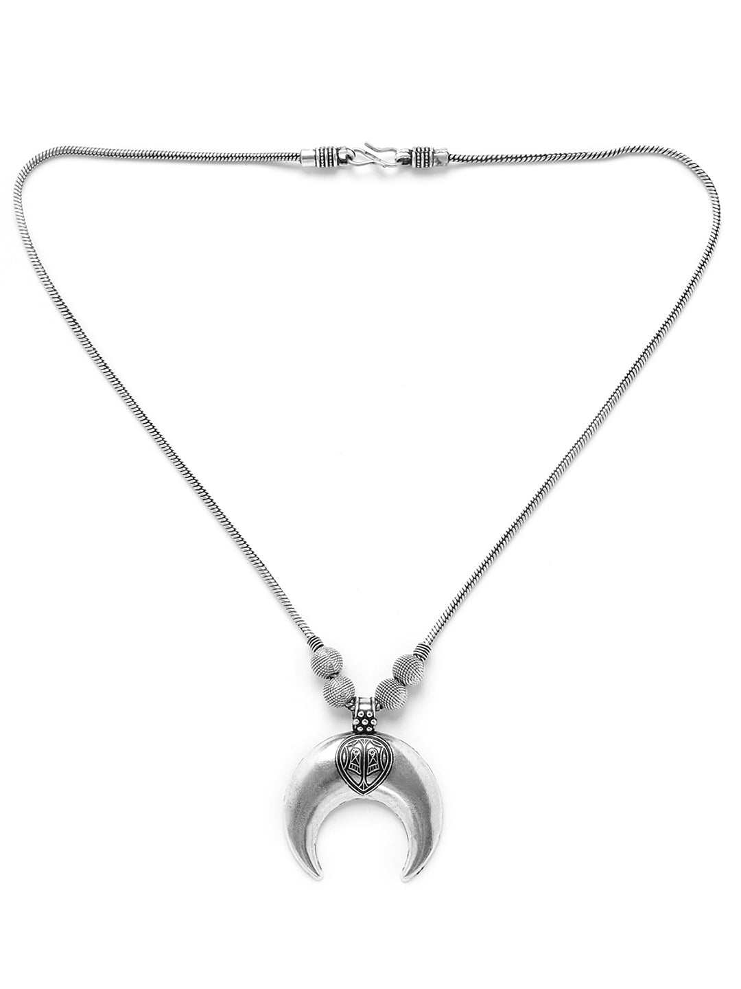 German Silver-Toned Half Moon Necklace