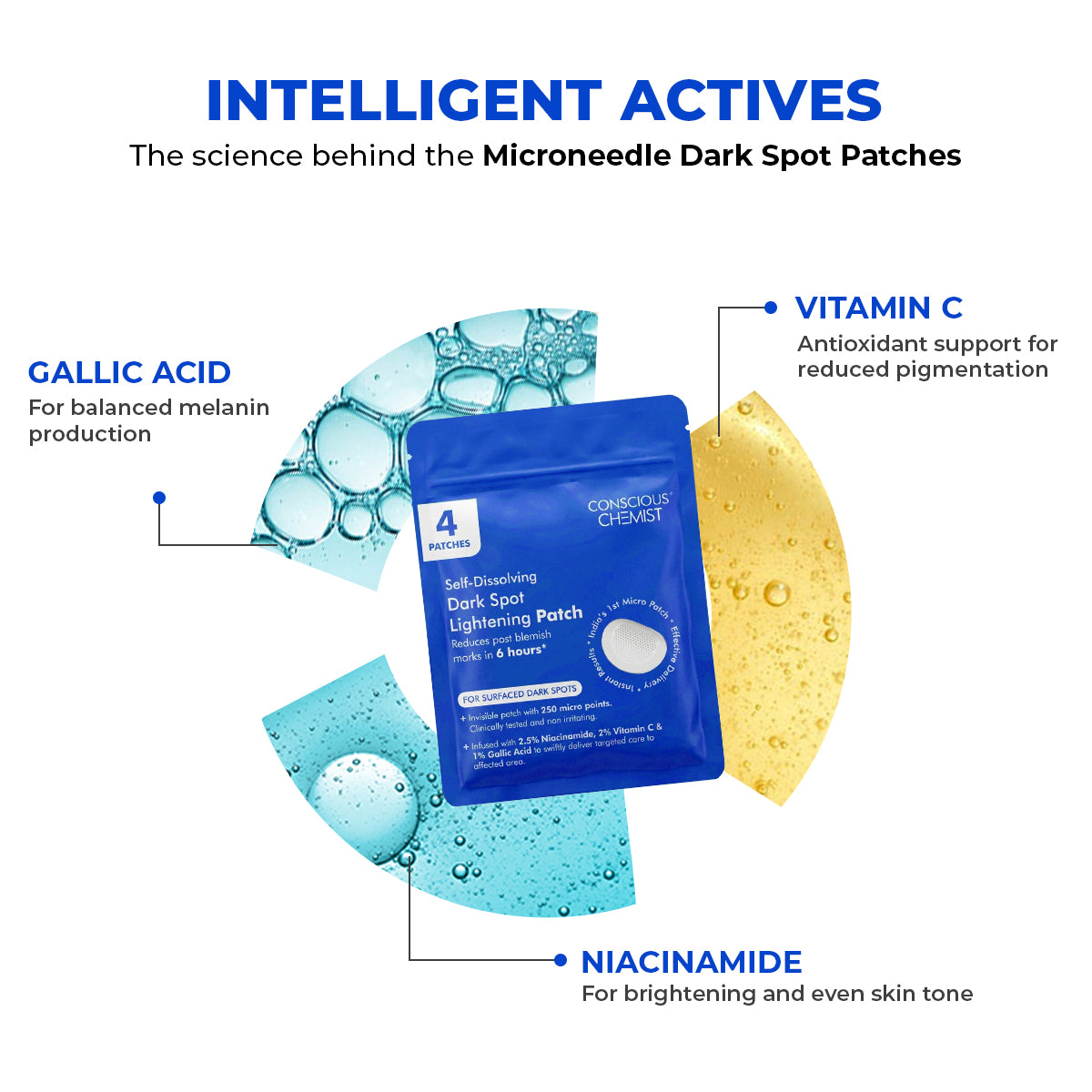 Conscious Chemist Dark Spot Lightening Microneedle Patches to Fade Dark Spots & Even Tone