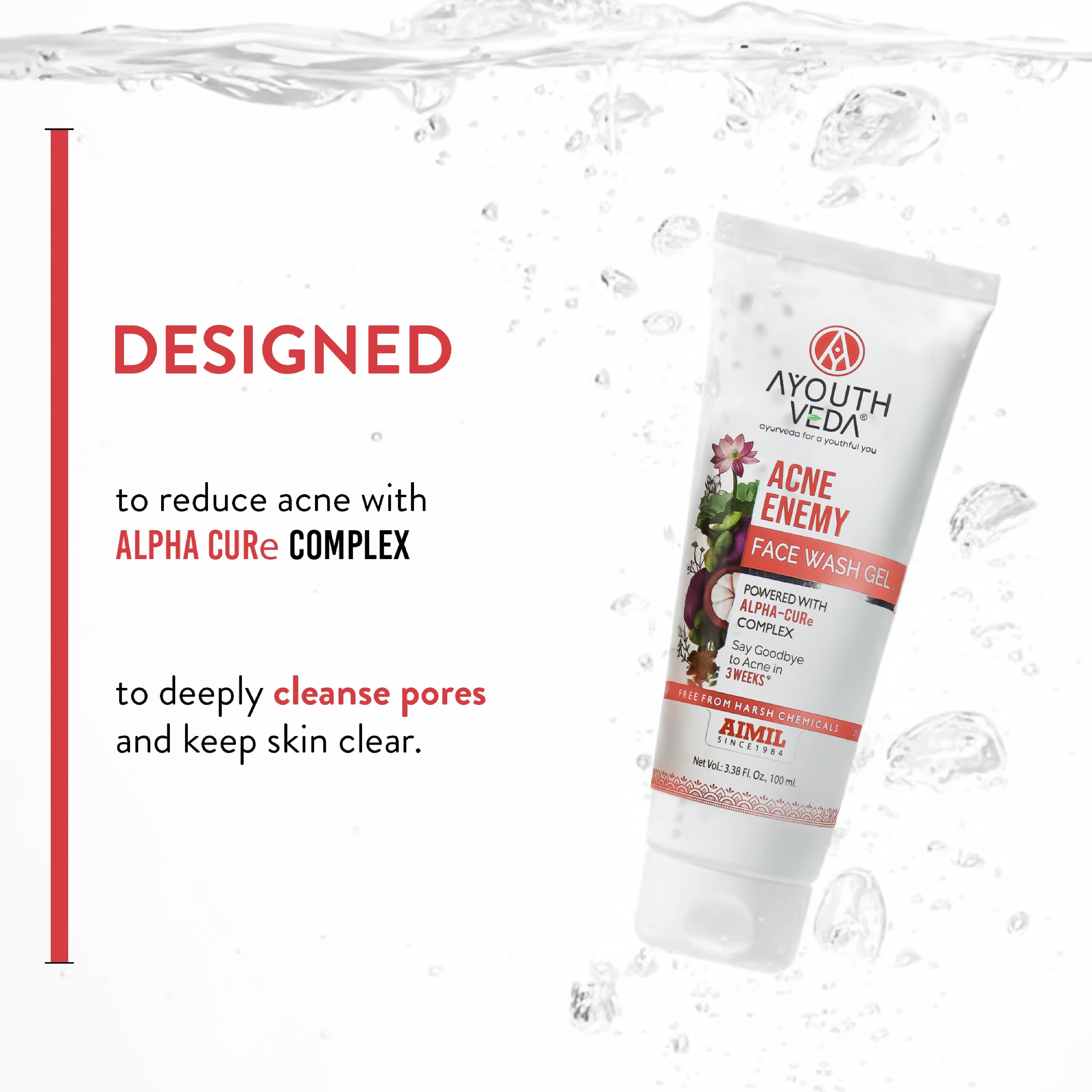 Ayouthveda Acne Enemy Face Wash Gel Pack of 3 (100 ml) Aimil Ayouthveda