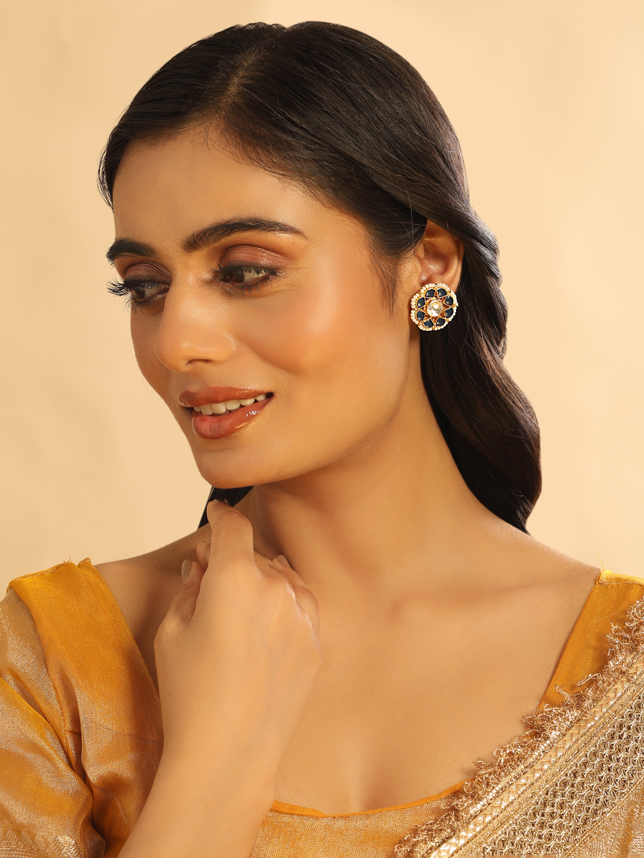 22K Gold Plated Noor Pearl Stud Earrings